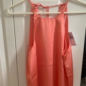 pink satin halter tank